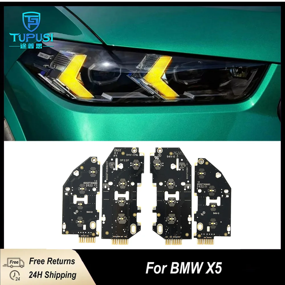 

4 шт. желтые светодиодные модули DRL для BMW G05 G06 LCI X5 X6 F86 F95 30lix 2024 2025 дневные ходовые огни Angel Eyes