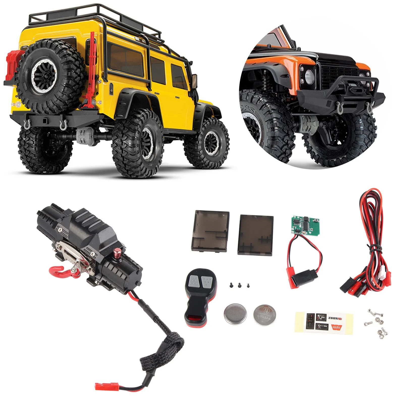 

Автоматическая лебедка, металлическая автоматическая лебедка, радиоуправляемая металлическая автоматическая двойная моторная имитация контроллера лебедки, приемник подходит для автомобиля TRAXXAS