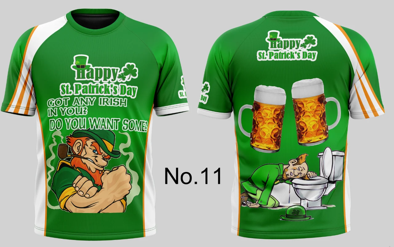 24-25 Maglia irlandese Estate T-shirt celtica per il giorno di San Patrizio Maglia che assorbe il sudore Festival sportivo all'aria aperta traspirante ad asciugatura rapida