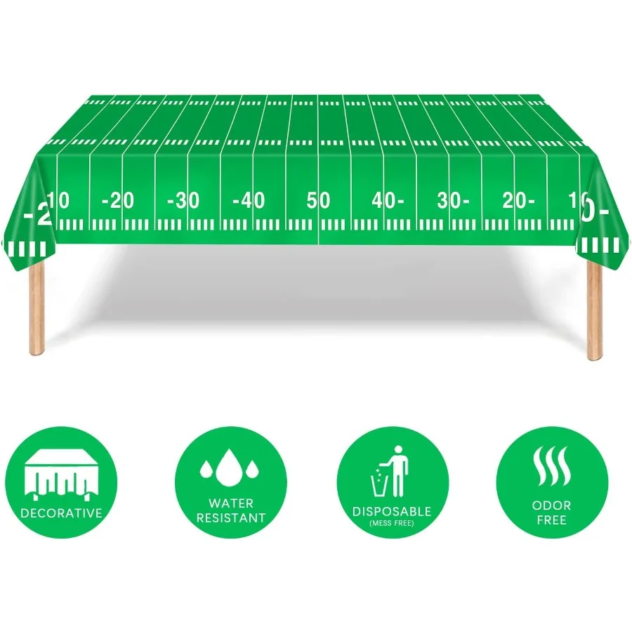 ผ้าปูโต๊ะลายฟุตบอล 3 แพ็ค ขนาด 54x108 นิ้ว สำหรับงานปาร์ตี้ธีมฟุตบอล ผ้าพลาสติกแบบสัมผัสได้ สำหรับตกแต่งงานวันเกิด