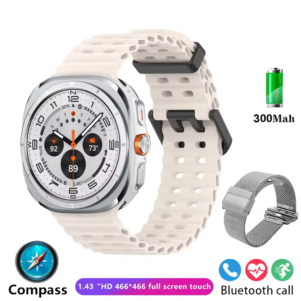 Zordai 2024 New Smart Watch DT Watch Ultra 47mm For Samsung Local Music Bluetooth Call Compass 3D Menu Bluetooth For Men Women