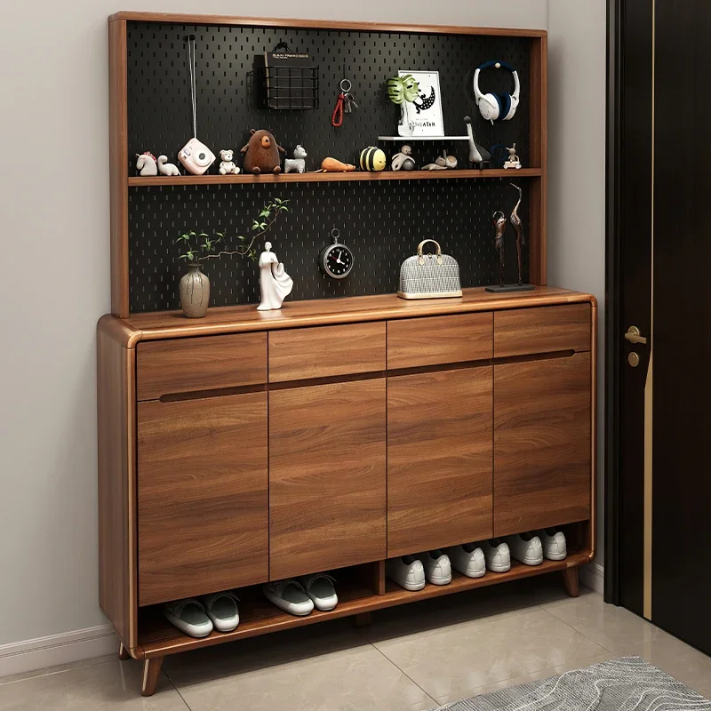 

Shoe cabinet household entrance solid wood bar entry new Chinese entrance large modern simple foyer cabinet