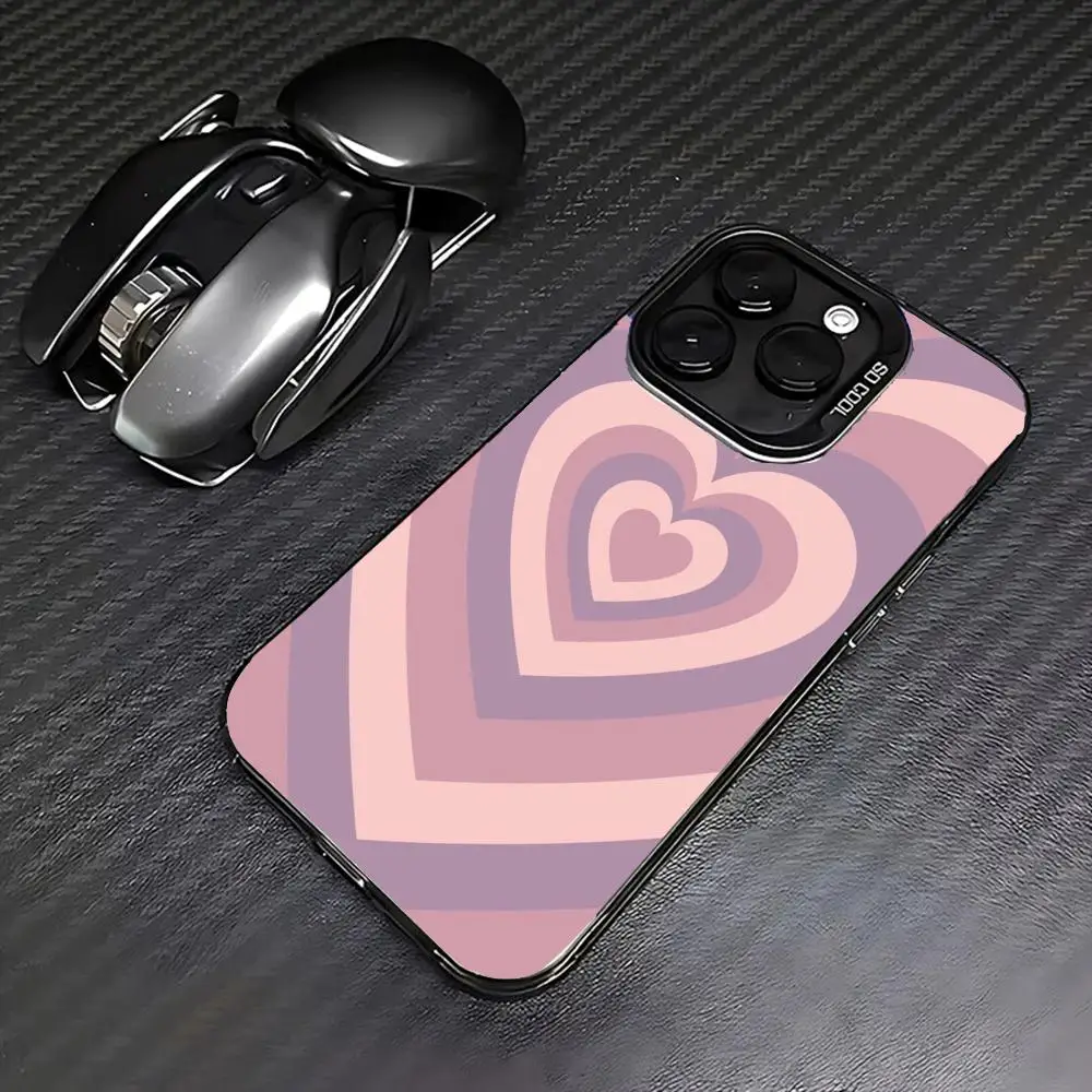 

Pink heart pattern design case for iPhone 16 15 14 13 12 11 Pro/ Max/Plus shock-proof rear cover anti-fingerprint