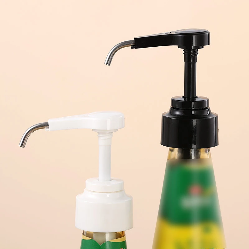 1/2/4PCS Syrup Ketchup Vinegar Olive Oil Bottle Head Pressure Nozzle Household Oyster Sauce Push Type Pump Kitchen Specialty