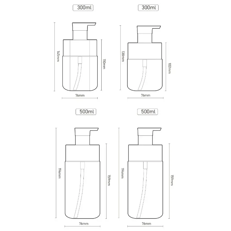 Leere Kunststoffflasche, 300/500 ml, Presspumpe, Lotionsflasche, Shampoo, Körperlotion, Duschgel, Flaschen, Reiseutensilien, Behälter