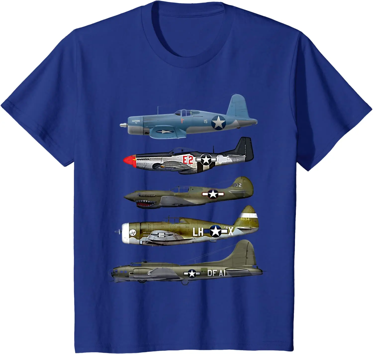 WW2 Warplane B-17 P51 Mustang F4U Corsair P40 Warhawk Gift Men T-Shirt Short Casual 100% Cotton Shirts