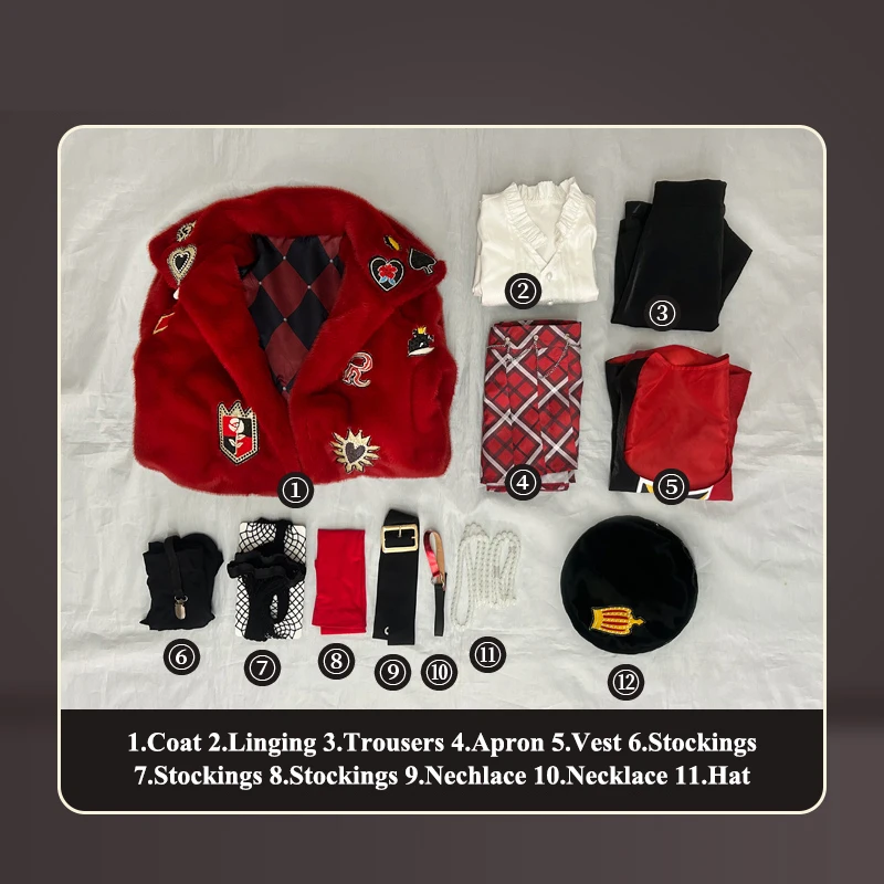 Kostum Cosplay Game Twisted Riddle Pakaian Impian Riddle Sepatu Wig Permainan Peran Riddle Rosehearts untuk Pesta Hallowmas Dewasa