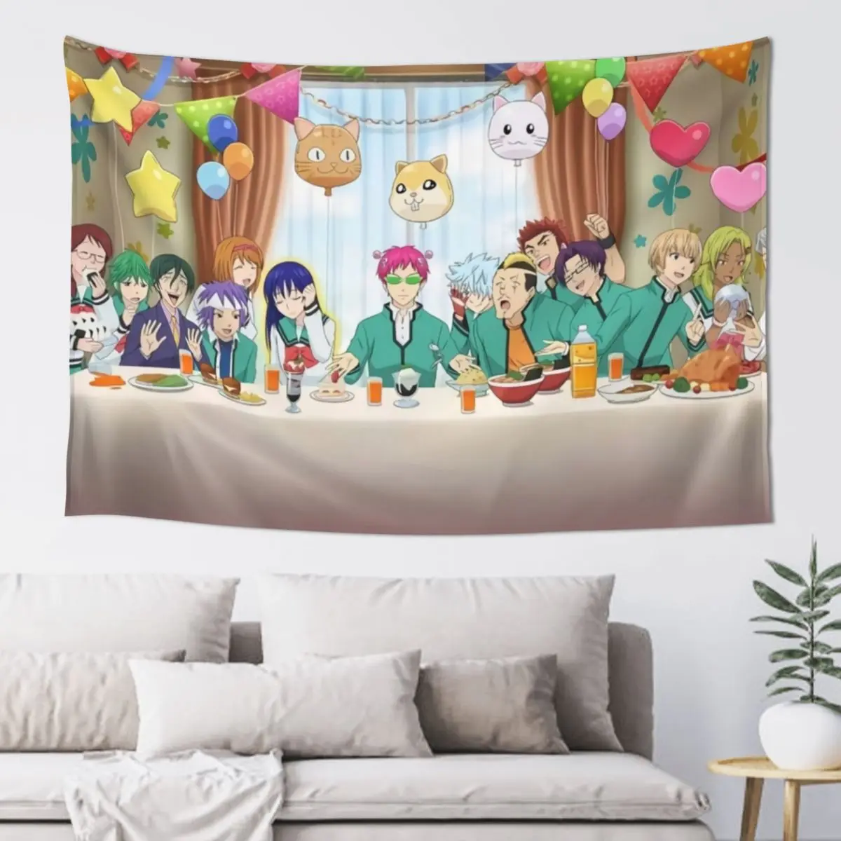 Saiki K In Party Tapestry Decor Home Room Decor For Girls Tapestry