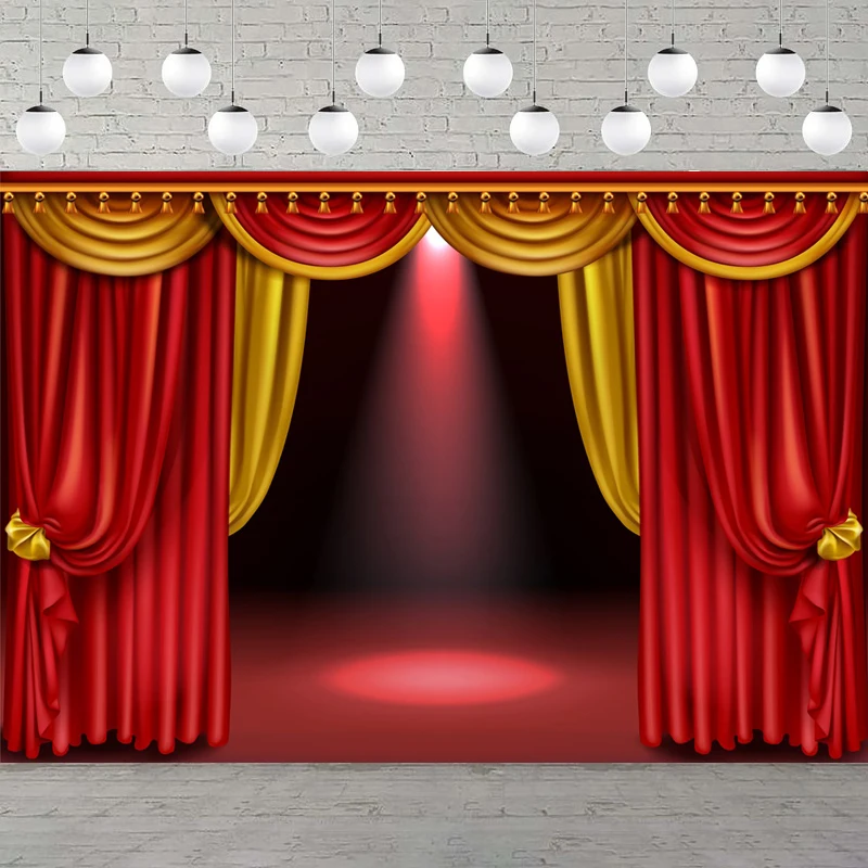 

Красный занавес сценический фон для фотосъемки цирк карнавальный баннер для свадьбы детский душ день рождения интерьерный декор фон
