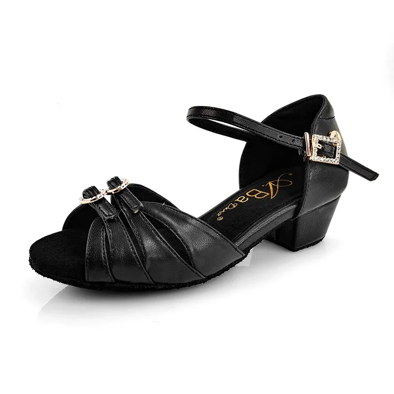 Vennystyle Zapatos de baile latino: zapatos de práctica cómodos con suela suave blanca profesional para niñas para examen y competición