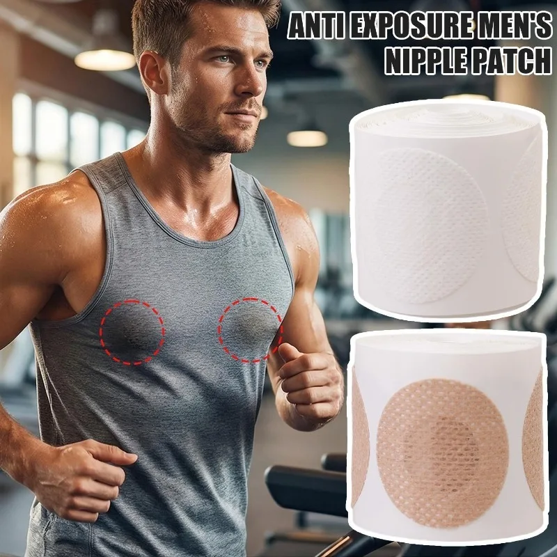 Men's Disposable Non-woven Fabric Thin Chest Pad Marathon Wear-resistant Breathable Invisible Round Breast Sticker Roll