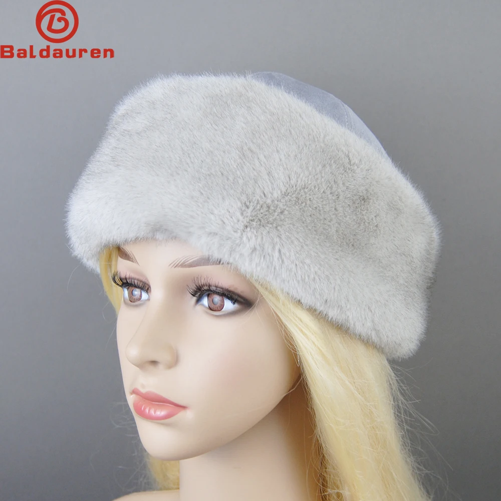 

2024 False Fur Fashionable Brand Caps False Mink Fur Hats For Women Warm Russian Winter Hat Luxurious False Mink Fur Cap