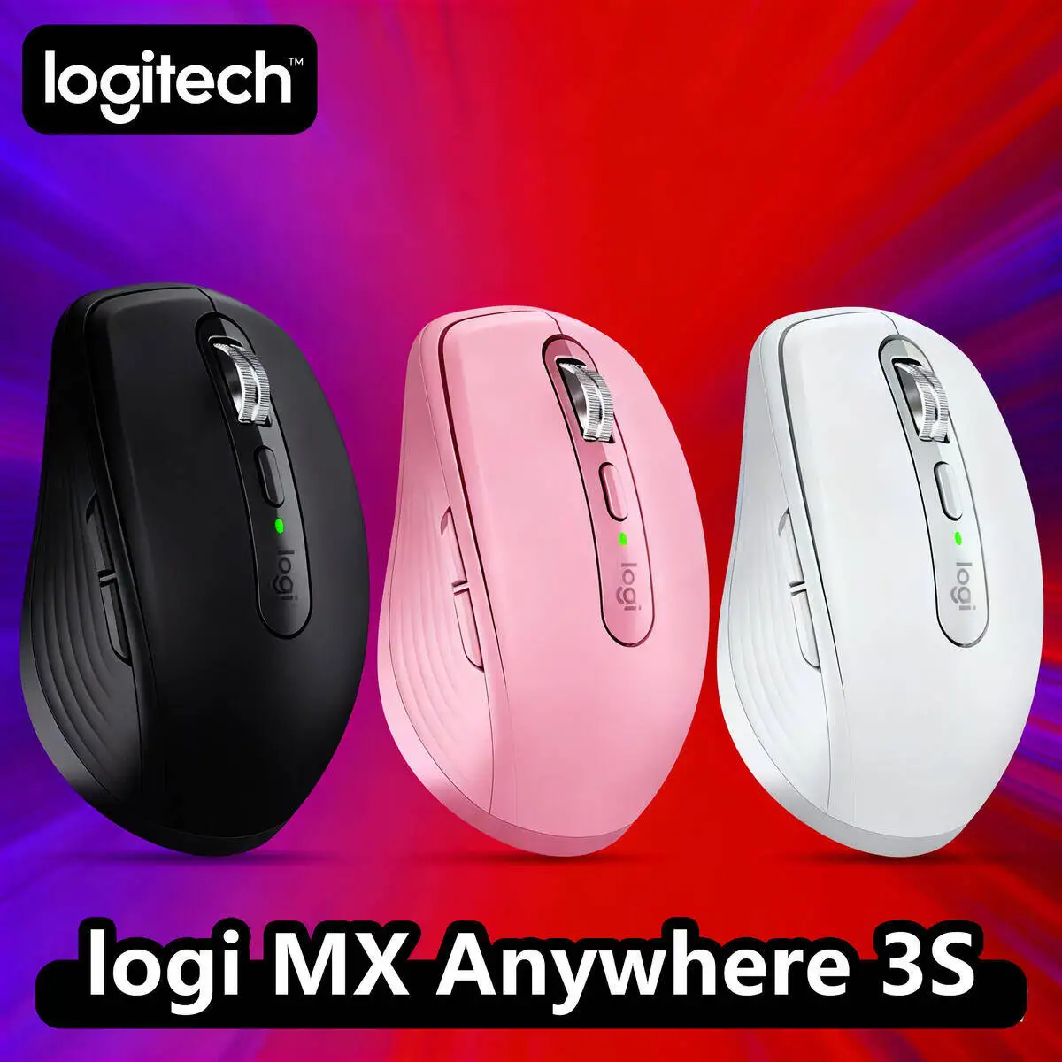 

Logitech MX Anywhere 3S Ergonomic Wireless Mouse, 8000 DPI, MagSpeed Scroll, USB-C, Mac Logitech Multi Style Mouse
