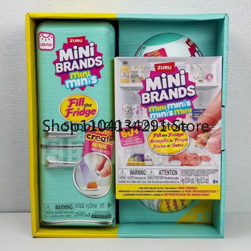 الأصلي ZURU ثلاجة صغيرة لعبة صغيرة صندوق أعمى مجموعة مسرح مصغرة ألعاب طعام دمية الدعائم مفاجأة الكرة