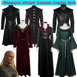 Rhaenyra Alicent Daemon Cosplay Dress Robe Coat Women Men Costume Battle Clothing Halloween Carnival Party Fantasia Fancy Suit