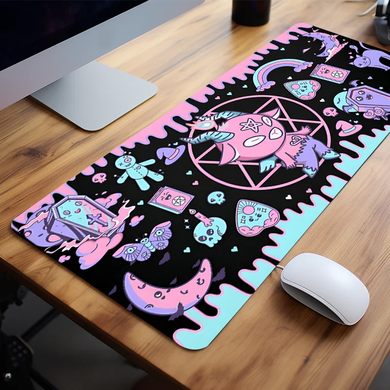 

Cute Monster Skull Mouse Pad Large Gaming Desk Mat Computer Keyboard Mousepad with Non-Slip Rubber Base Stitched Gift for Friend