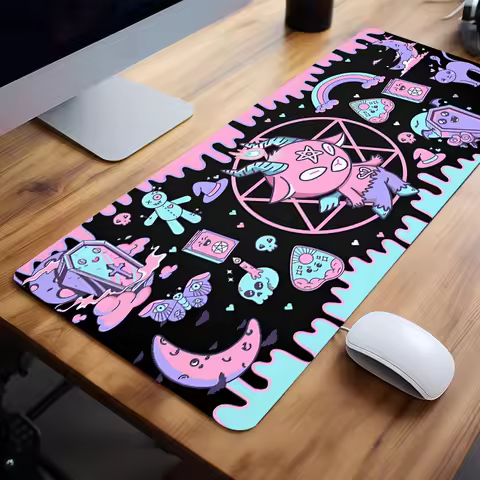 Cute Monster Skull Mouse Pad Large Gaming Desk Mat Computer Keyboard Mousepad with Non-Slip Rubber Base Stitched Gift for Friend