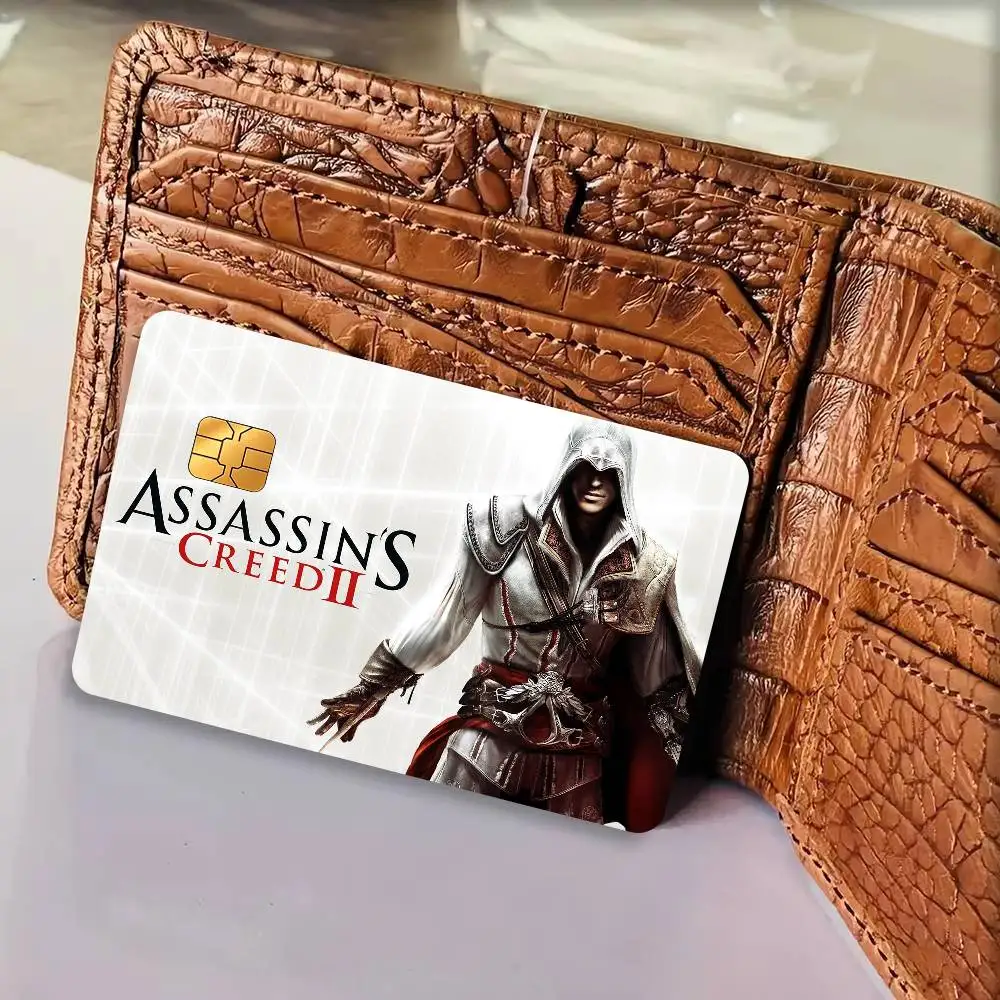 Game Creed Cartoon   Spend or Save Funny Shell Ultra Thin No Fade Sticker Cover Film for Debit Credit Card A=ssassinS