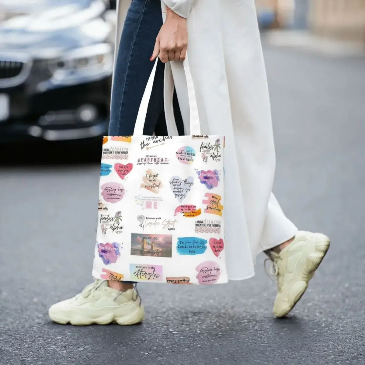 Lover Collage Swifties Canvas Tote Bag Fashion Large Capacity Grocery Bag for Women Shopping Bags