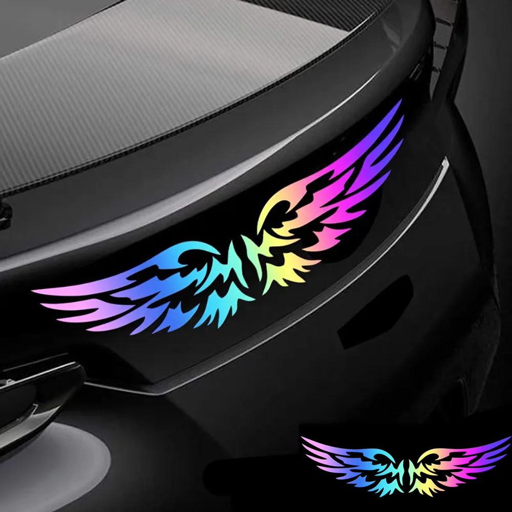 

DIY Angel Wings Reflective Car Stickers Decor Moto Helmet Motorcycle Auto Body Windshield Fuel Tank Decals Accessories
