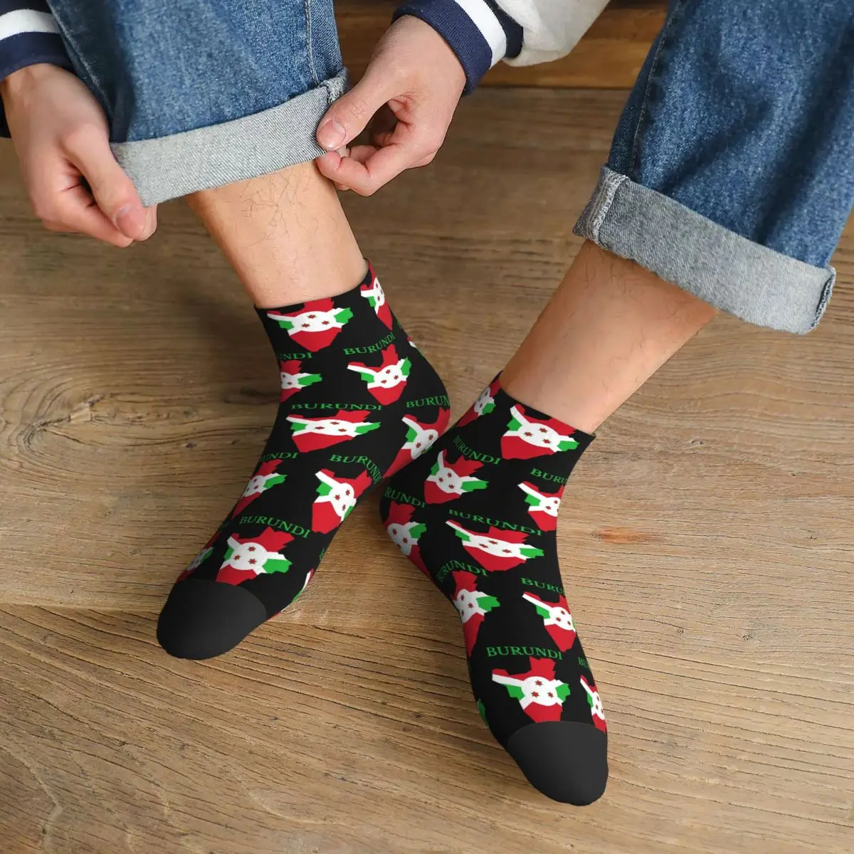 

Burundi Map Flag Socks Harajuku Sweat Absorbing Stockings All Season Socks Accessories for Man's Woman's Christmas Gifts