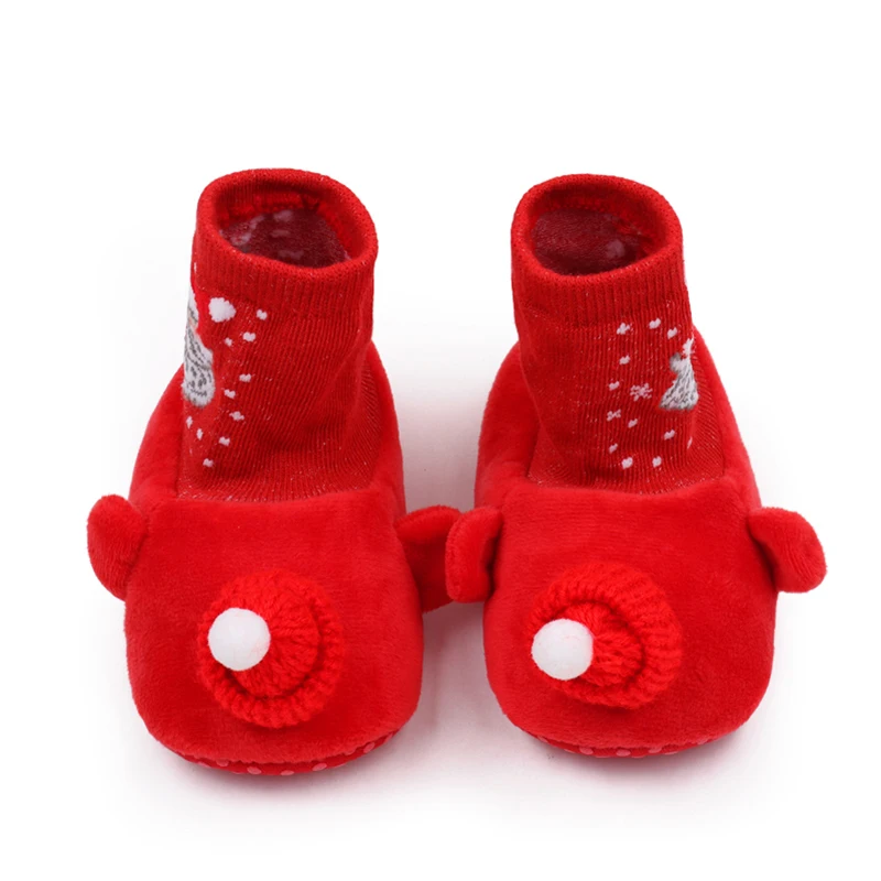 

AvoDovA-Winter Baby Snow Warm Boots Cute Soft Non-Slip Baby Walking Shoes Toddler Shoes Christmas Cartoon Santa Claus Boots