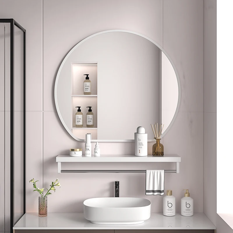 Miroir de maquillage IQUE Mirror avec étagère, pâte HOMirror, maison, toilette, chambre à coucher, simple