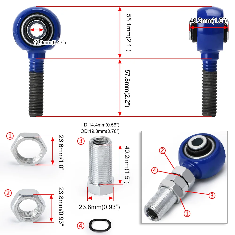 Hypertune - FOR 89-94 240SX S13 Camber + Traction Arm + Tension + Rear Toe Arm Adjustable Blue 9816+9823+9836+9805