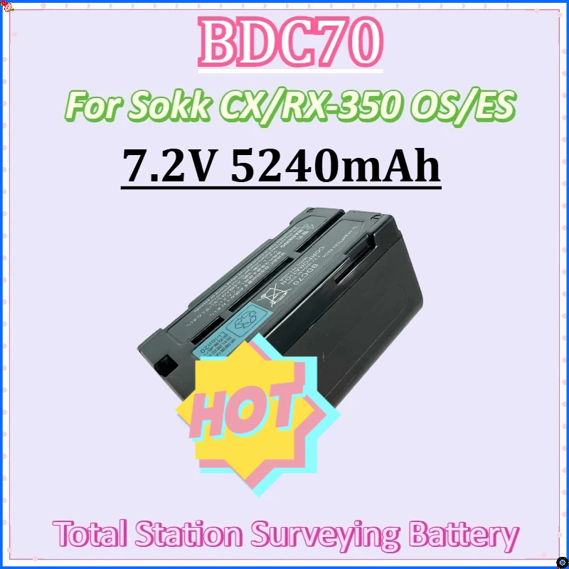 

For Top Total Station Rechargeable Li-ion Battery for Sokk CX/RX-350 OS/ES New 5PCS BDC70 7.2V 5240mAh Battery
