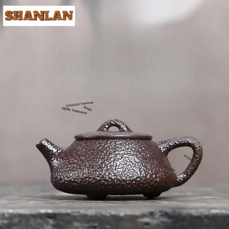 

170ml Traditional Yixing Purple Clay Teapots Handmade Malleolar Stria Pot Raw Ore Zhu Mud Kettle Zisha Teaset Tea Services Craft
