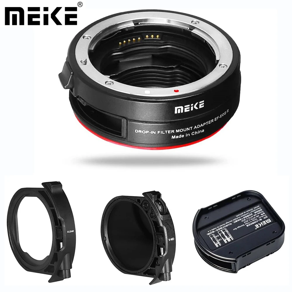 Meike MK-EFTR-C Auto Focus Lens Adapter Ring Drop-in Filter VND for Canon EF EF-S Lens to Canon EOS RP R R5 R6 R5C R7 R10 R6III