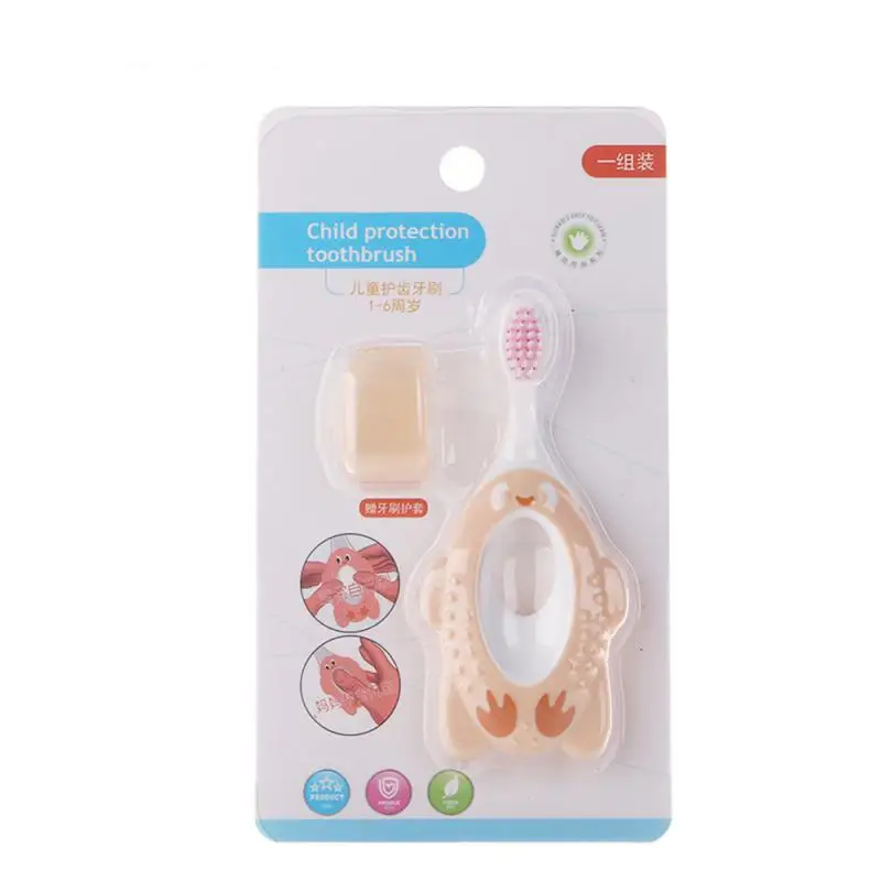 Training Baby Teeth Toothbrush Comfortable Grip Silicone Toothbrush Handle Environmentally Friendly And Practical