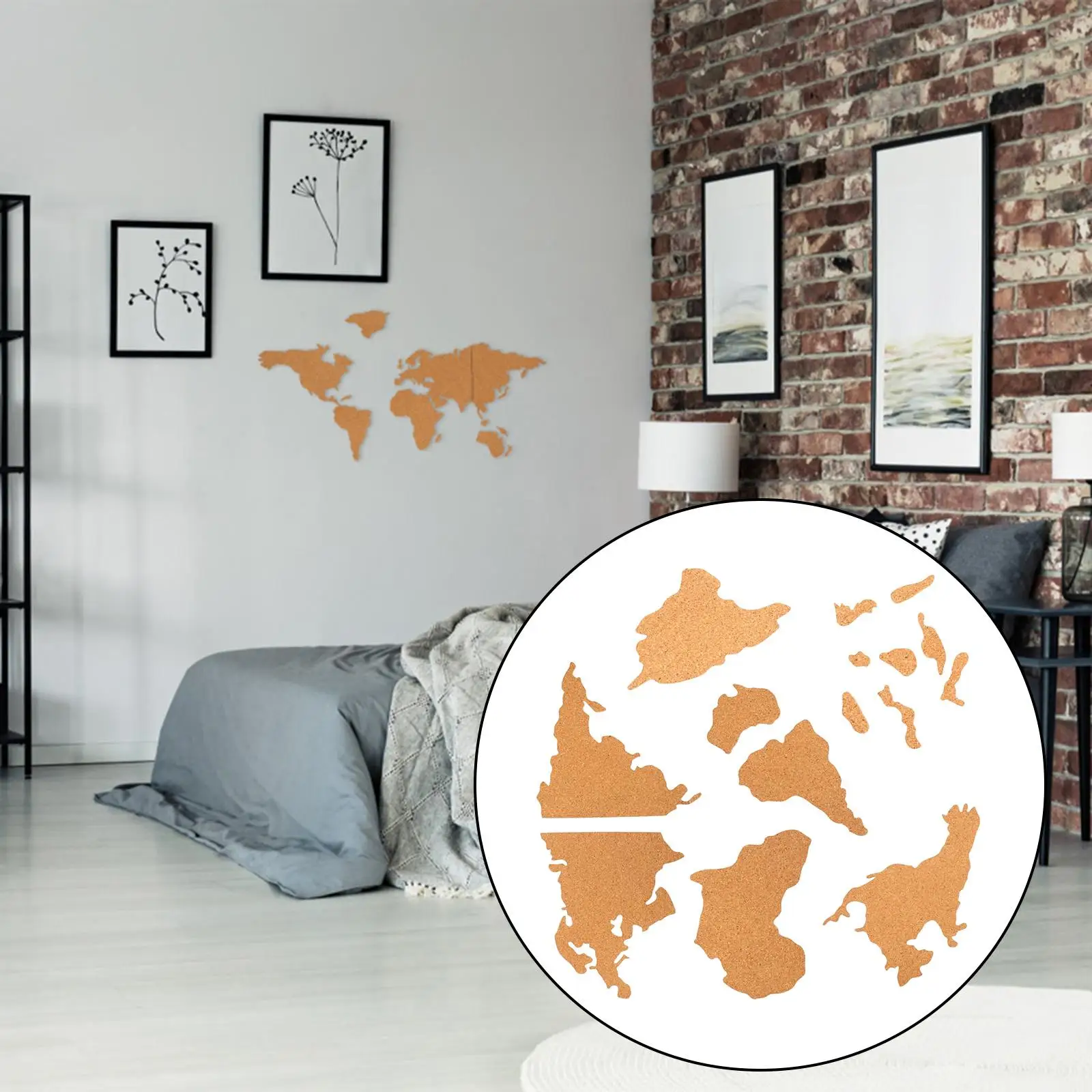 Natuurlijke houten kurk World World Wall Cork Home Kitchen Office Decor