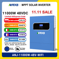 ANENJI Hybrid Solar Inverter 11KW 48V Built-in 2 * MPPT 160A Solar Charge Controllers With Wifi 50/60Hz For 220V-240VAC PV 500V