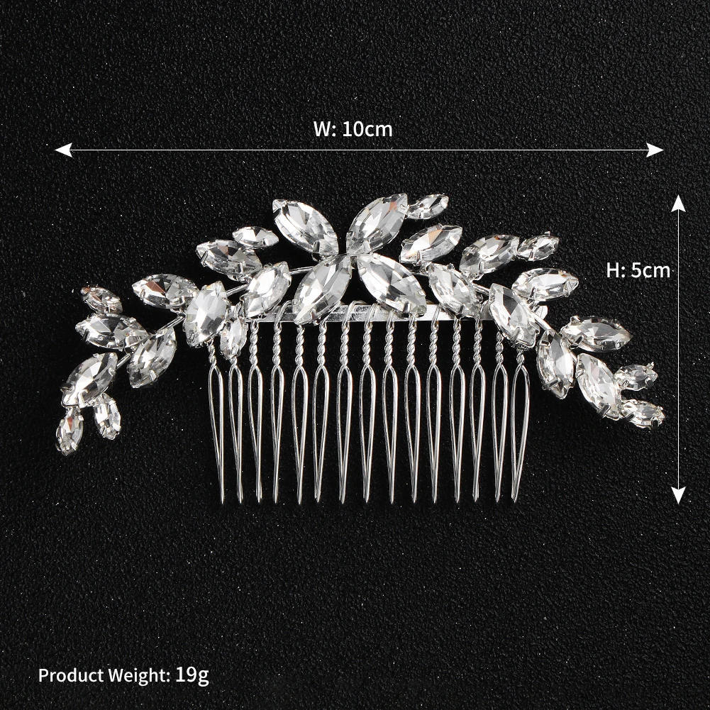 Classic Austrian Crystal Hair Combs Silver Color Alloy Wedding Jewelry Hair Accessories Headdress Bride\'s Tiara