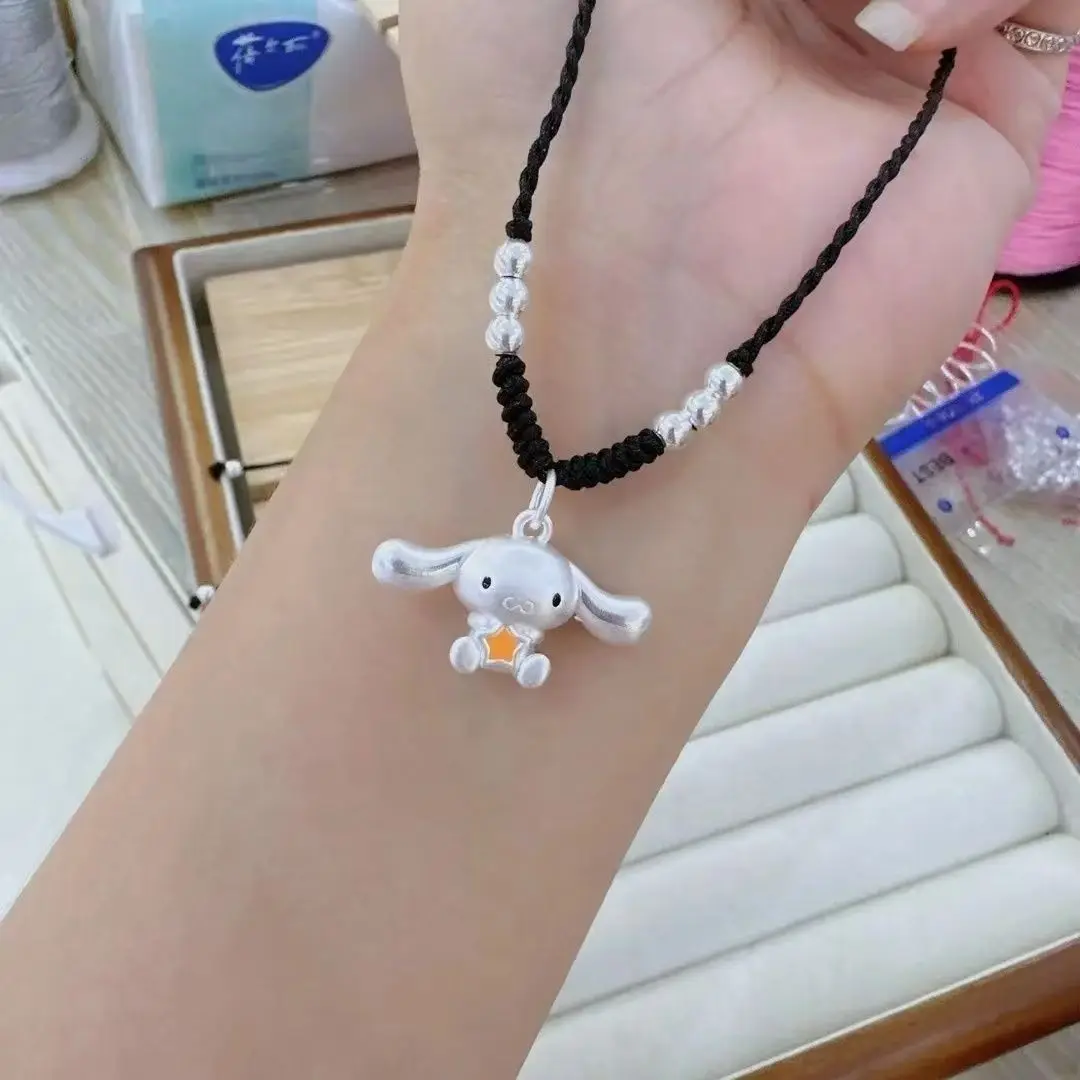 

Ожерелье Miniso, нефритовый кулон с изображением гуйной собаки, Sanrio Kitty Cat, подарок подруге, ожерелье с мультяшной цепочкой на ключицу, светильник
