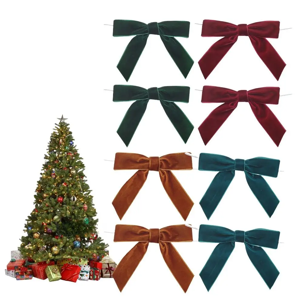 6pcs Velvet Christmas Bows 4.72