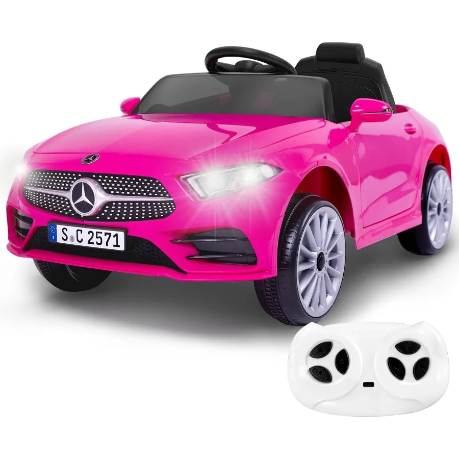 12V Ride On Car with 2.4G Remote ControlBattery Powered Electric Car Ride On Vehicle Double Doors 5 Point Safety Belt LED Light