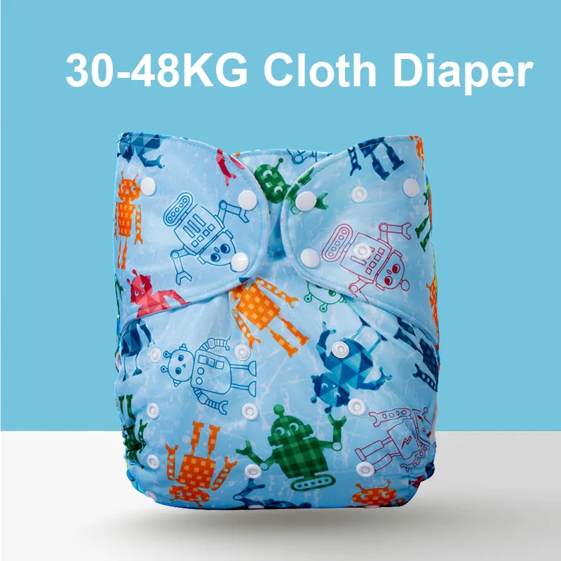 Washable Reusable Children Cloth Diaper Ecological Adjustable Real Pocket Nappy Fit 30-48KG 66lbs-105lbs