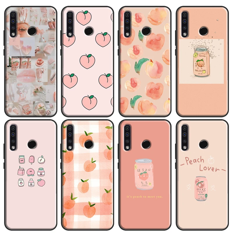 Pink Peaches Peachy Pattern For Huawei Honor 10i 7C 7A 6C 4C Pro 8A 9A 6X 7X 8X 9X 7S 8S 9S 8 9 20 10X 10 Lite Case