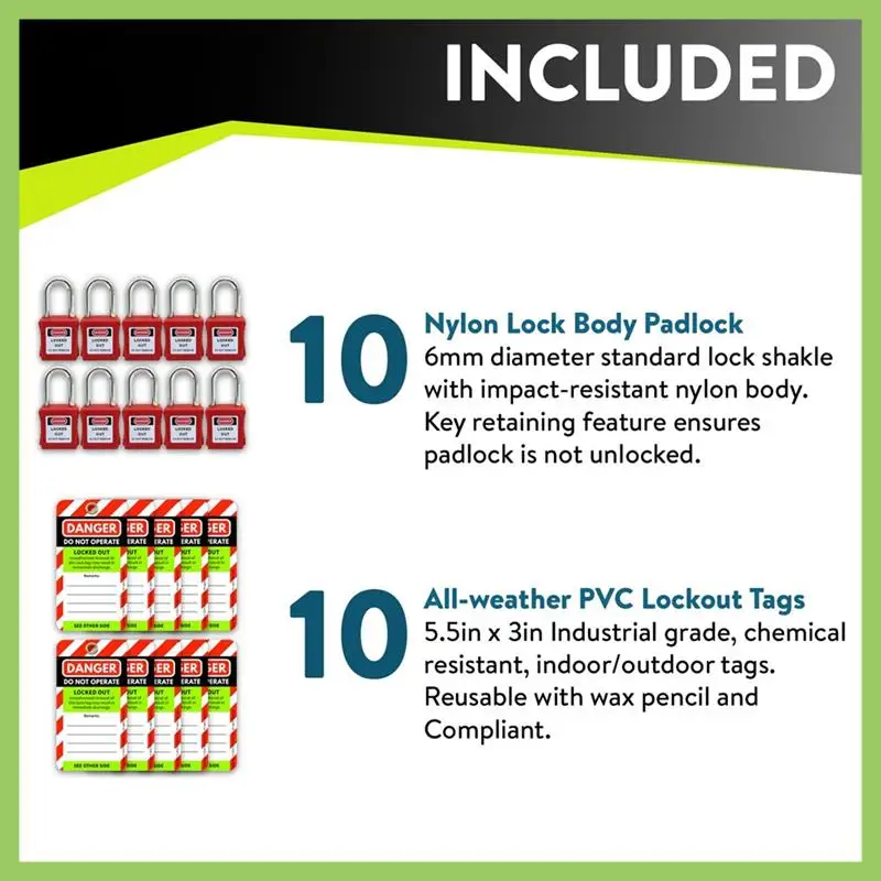 

Lockout Tagout Tags And Padlocks Red Safety Tag Easy Identification Lock Out Kit Tagout Locks Red Lock Padlock Tag Out