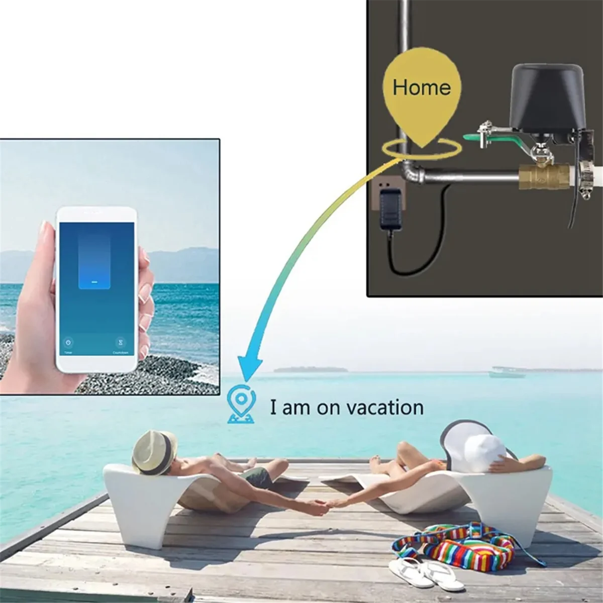 N34R_Tuya WiFi Smart Manipulator Valve Controller for Water Gas EU Plug