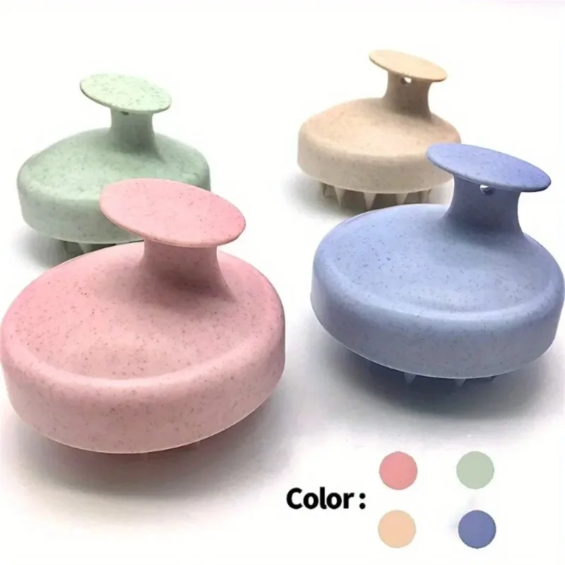 Wheat Straw Round Hair Washing Brush Scalp Cleaning Massage Brush Hairdressing Comb Head Brush