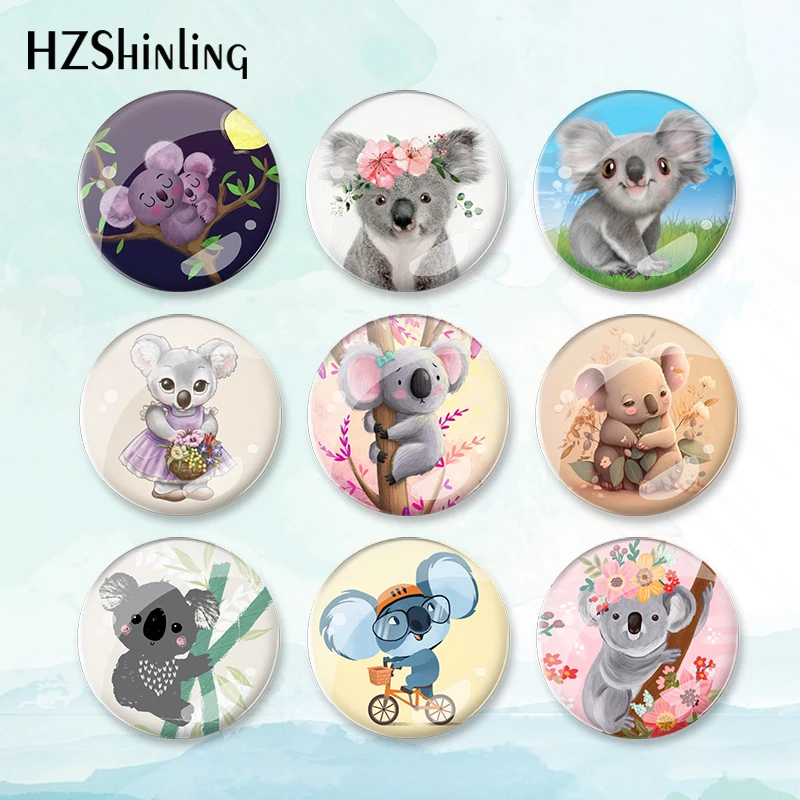 2023 New Sweet Koala Badge Brooch Cute Animal Pin Backpack Decoration Pins Round Jewelry Women Gift