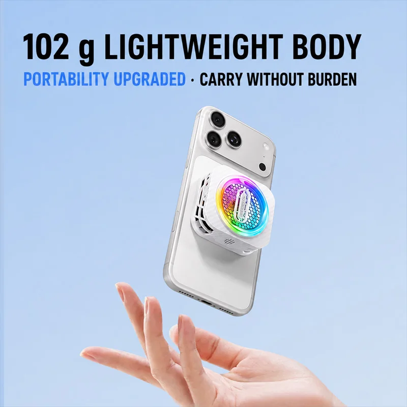 nubia-red-magic-8-pro-6-pro-white-version-semiconductor-cooler-magnetic-attachment-back-clip-dual-use-rgb-silent-gaming-live-streaming-phone-and-tablet-cooling-fan-phone-lag-frame-drops-holiday-gifts