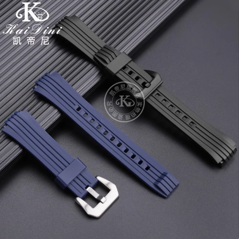 20mm Waterproof Silicone Watch Strap For Casio Edifice Series ECB-10YPB ECB-950  Special Convex Rubber Watchband Sports Bracelet