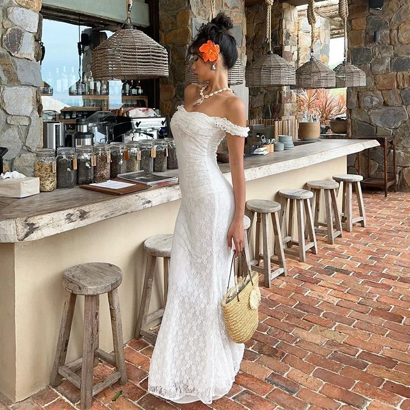 

White Lace Sleeveless Dress Women Elegant High End Bodycon Thin Straps Skinny Dress 2026 New Vacation Beach Party Vestidos