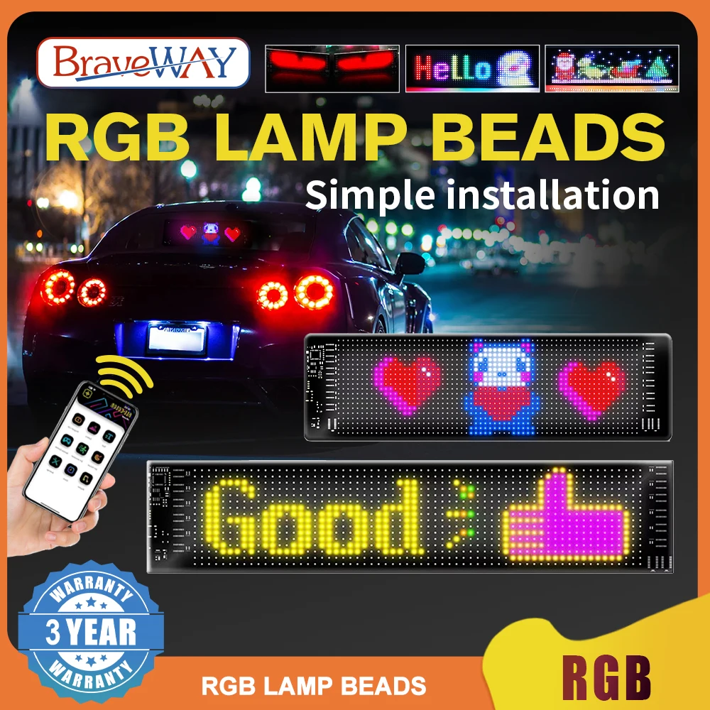 

HAOLIDE Led Eyes DIY Программируемый Bluetooth App Control Прокрутка света для магазина Грузовик Автомобильная панель Светодиодная матричная панель RGB LED