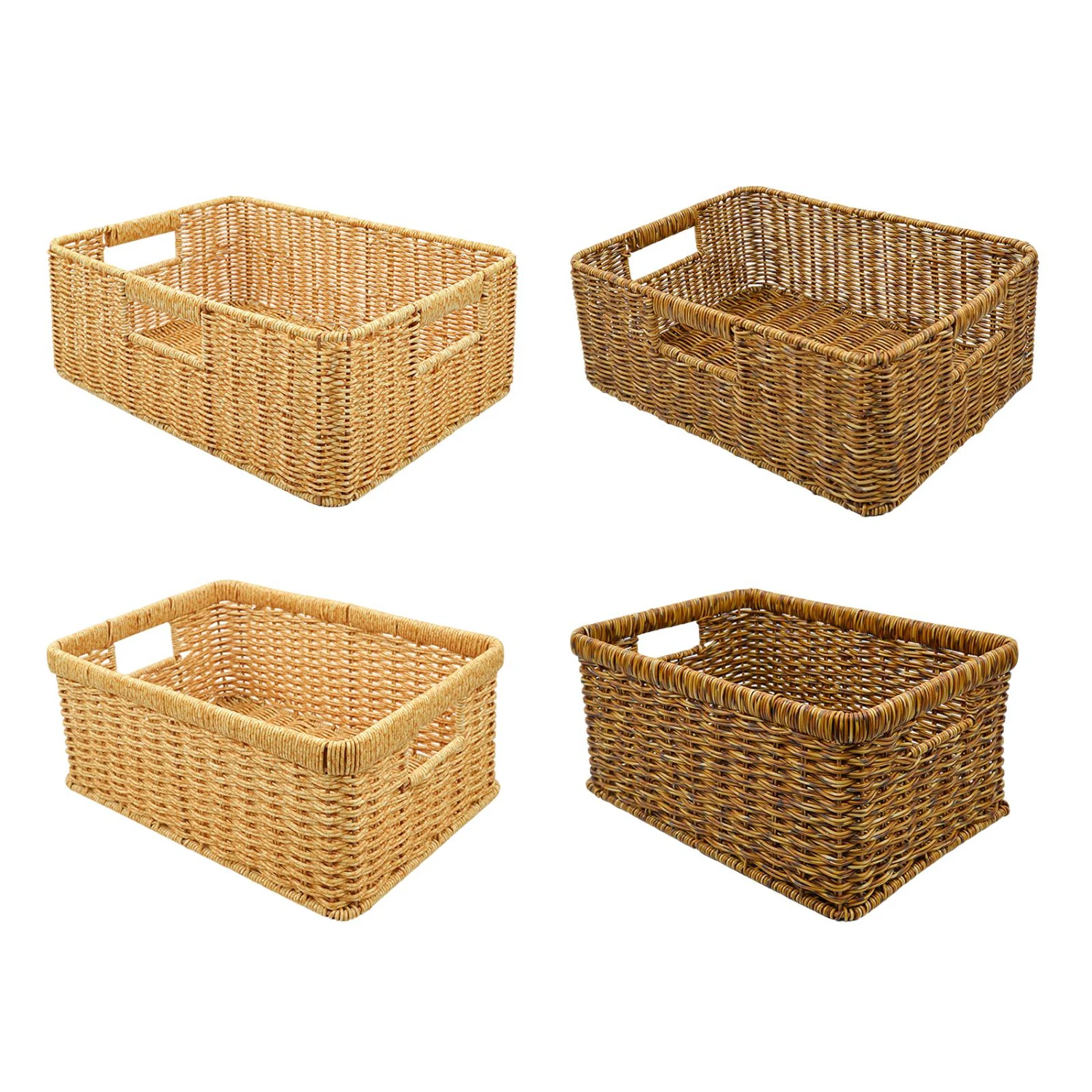 Enhance your home\'s organization with this stylish and durable rattan basket - The perfect solution for effortless countertop an