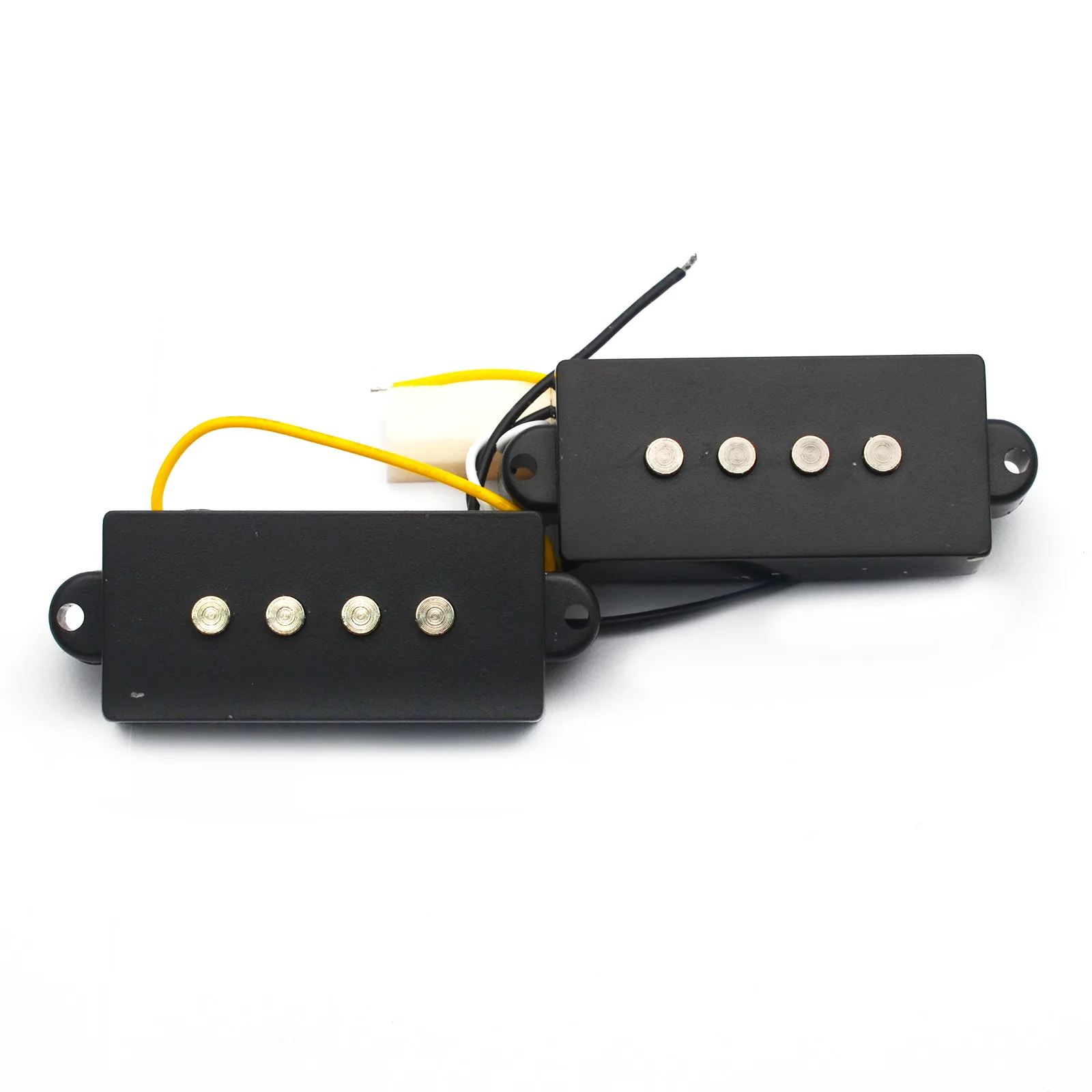 Black Open Style Split Single Coil Pickup Set for 4 String Precision Bass PB Style Electric Bass Guitar